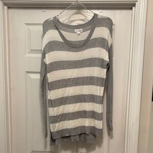 Shrinking violet Gray and White sweater size large